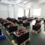 Lithium-ion batteries for electric forklifts in LIyue warehouse ready to be packed and shipped