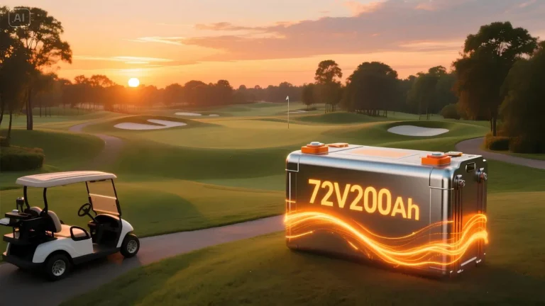 72V lithium golf cart batteries powering premium country club experience
