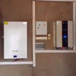 Professional installation of 48V 200Ah modular wall battery in garage - Tesla Powerwall alternative