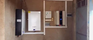 Professional installation of 48V 200Ah modular wall battery in garage - Tesla Powerwall alternative