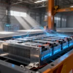 Professional gantry crane battery upgrade with a 48V LiFePO4 battery pack for improved performance.