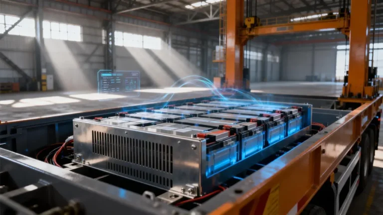 Professional gantry crane battery upgrade with a 48V LiFePO4 battery pack for improved performance.