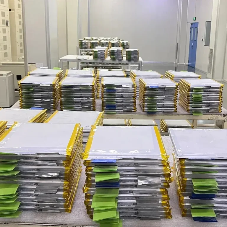 The inventory of pouch cells is in the warehouse.